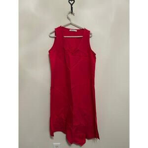 Eva Tralala Linen Dress Size Large Lagenlook Oversized Pink Cottage Comfort Maxi